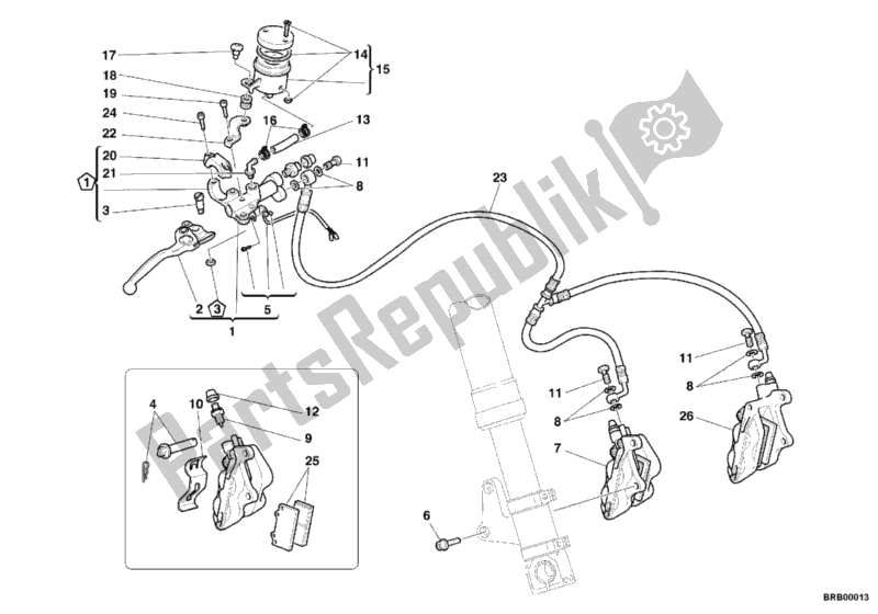 All parts for the Front Brake System of the Ducati Supersport 750 SS 2001